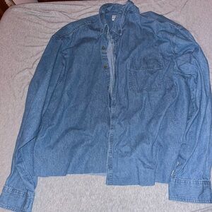 denim long sleeve button up